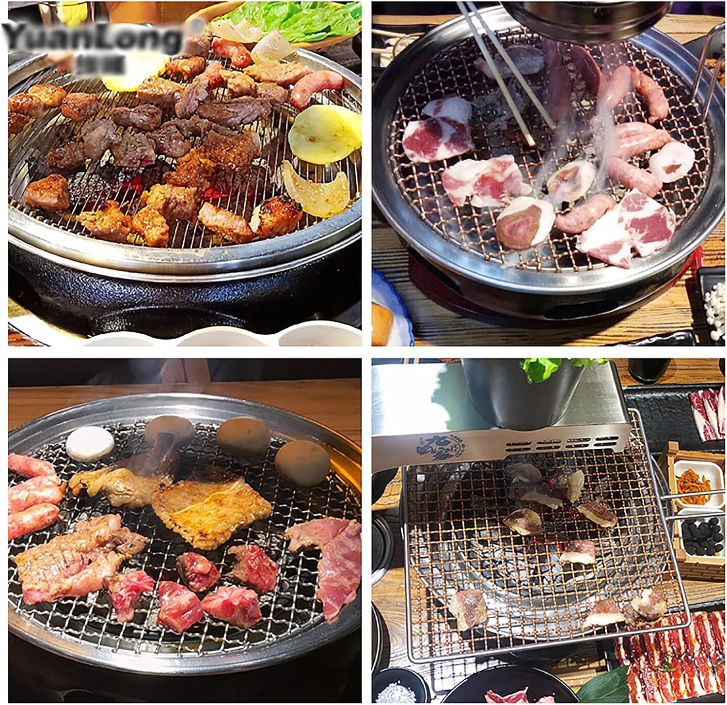 BBQ Barbeque Barbecue Grill, BBQ, Multifunctional Smokeless Charcoal Grill, Cast Iron Barbecue Meat Stove, Home/Commercial/Restaurant (Color : J) - Image 7