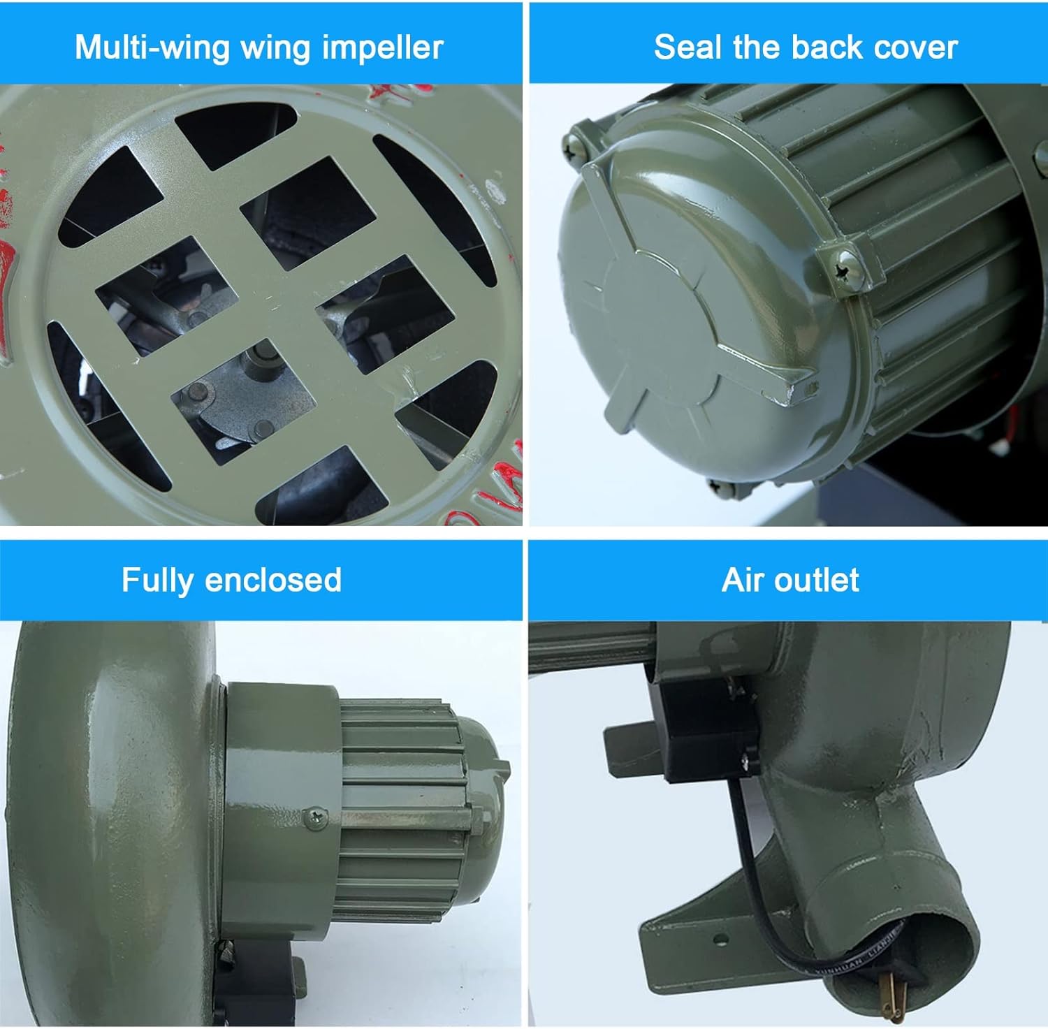 JKGHK Electric Blacksmith Forge Blower,Electric Barbecue Air Blower,Household Cooking BBQ Fan,Copper Wire Motor,for Outdoor Picnic Grill,Inflatables Hair Dryer (Size : 200W) - Image 5