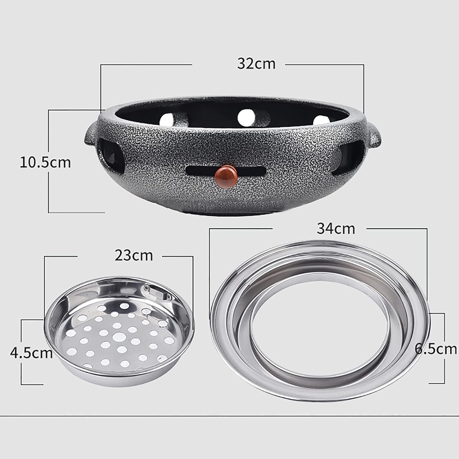 BBQ Barbeque Barbecue Grill, BBQ, Multifunctional Smokeless Charcoal Grill, Cast Iron Barbecue Meat Stove, Home/Commercial/Restaurant (Color : J) - Image 2