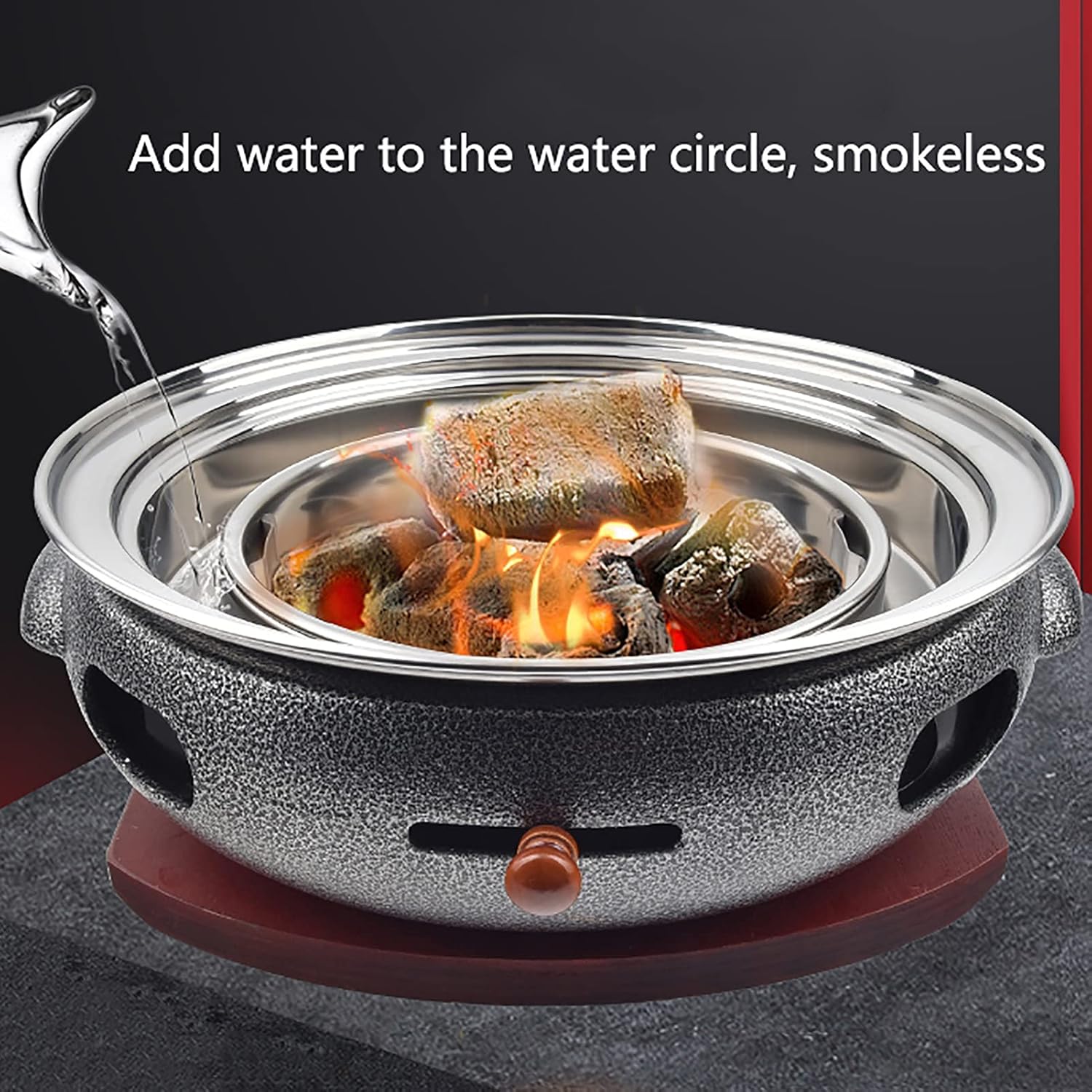 BBQ Barbeque Barbecue Grill, BBQ, Multifunctional Smokeless Charcoal Grill, Cast Iron Barbecue Meat Stove, Home/Commercial/Restaurant (Color : J) - Image 5