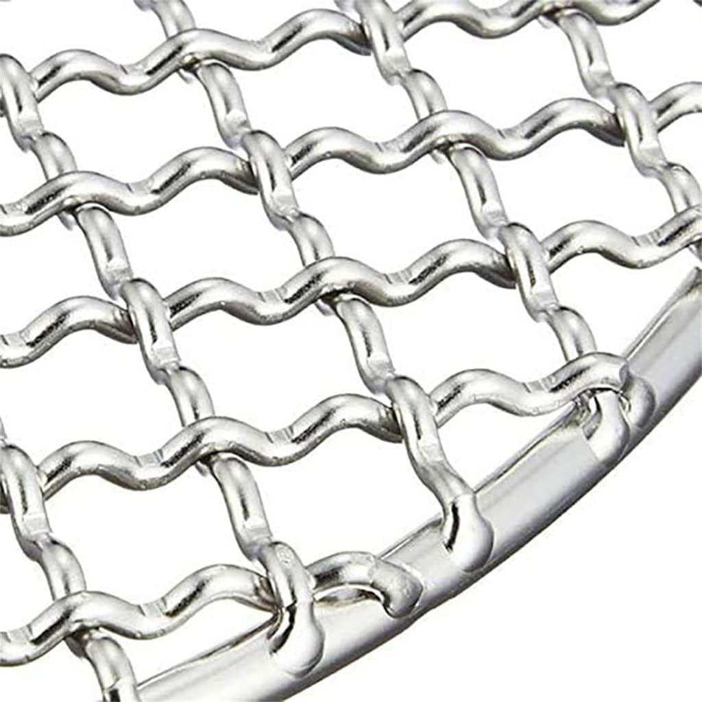 Food Grade Stainless Steel Grill Net Round Thick Grill Net Outdoor Grill Net Rack Carbon Grill Net(45cm) - Image 3