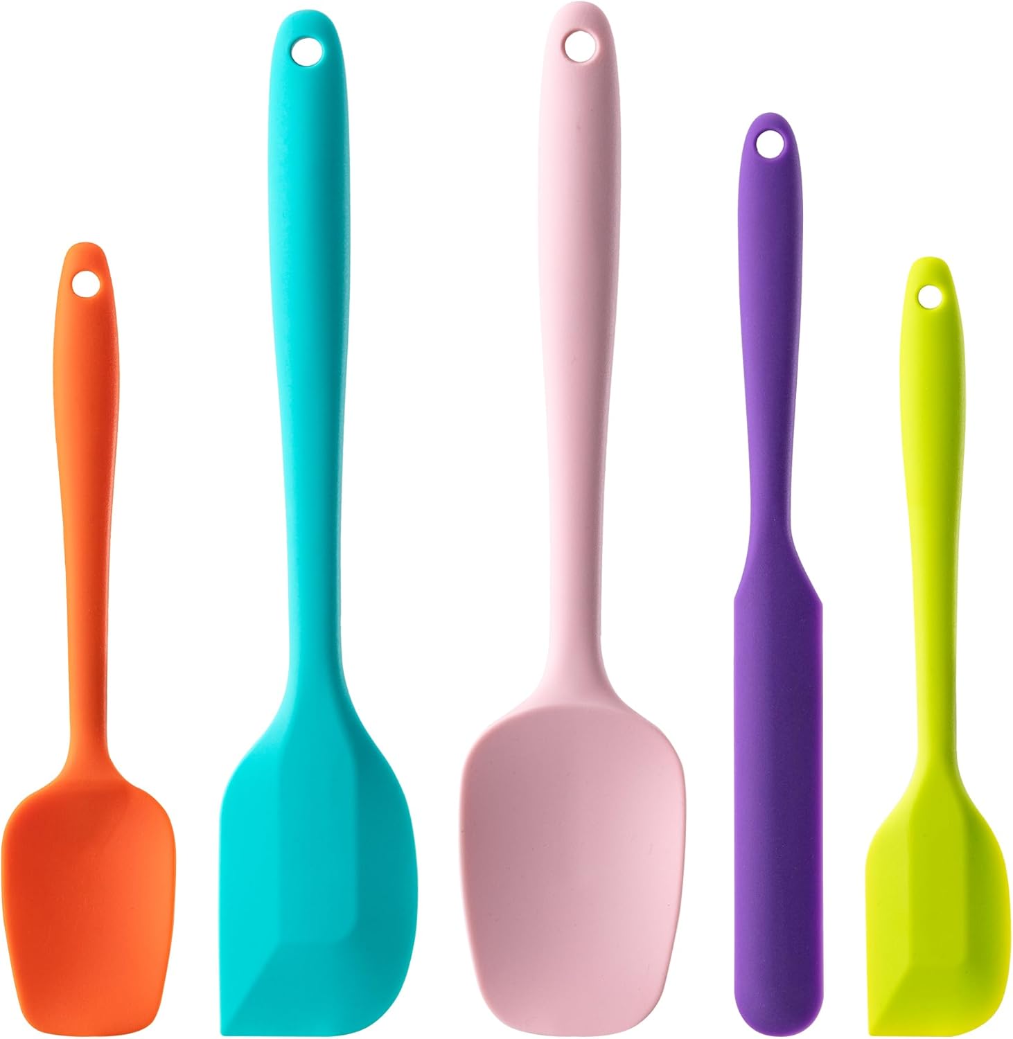 Silicone Spatula Set, 5 Piece Food Grade Rubber Spatulas for baking utensil set