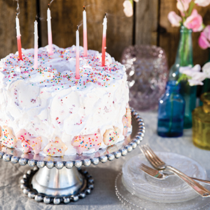 Carousel Angel Food Birthday Cake