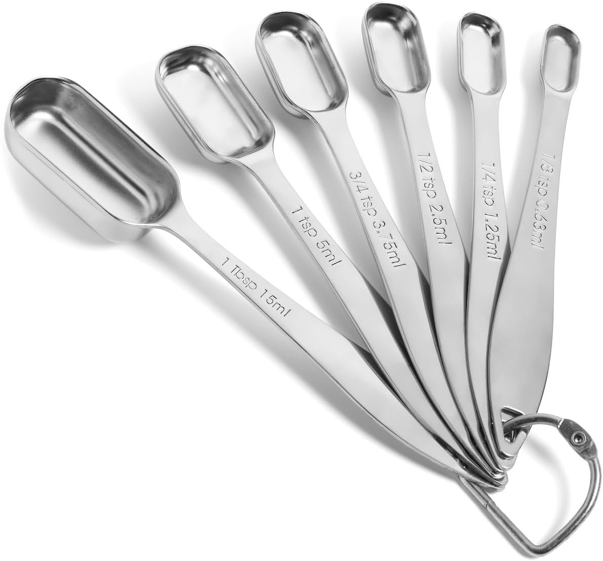 Stainless Steel Measuring Cups And Spoons Set - 13 Piece - Metal Kitchen Accessories For Cooking And Baking - Professional, Dishwasher Safe, Nesting, Stackable Design For Liquid And Dry Ingredients. - Image 3