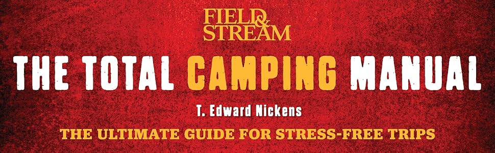 Red background with red and yellow text reading "The Total Camping Manual" 