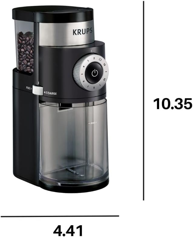 KRUPS Precision Burr Coffee Grinder: 12 Settings, 8 oz Capacity for Drip, French Press, Espresso, Pour Over, Cold Brew - Stainless Steel, 110W, Auto-Stop, Easy Clean - Image 8