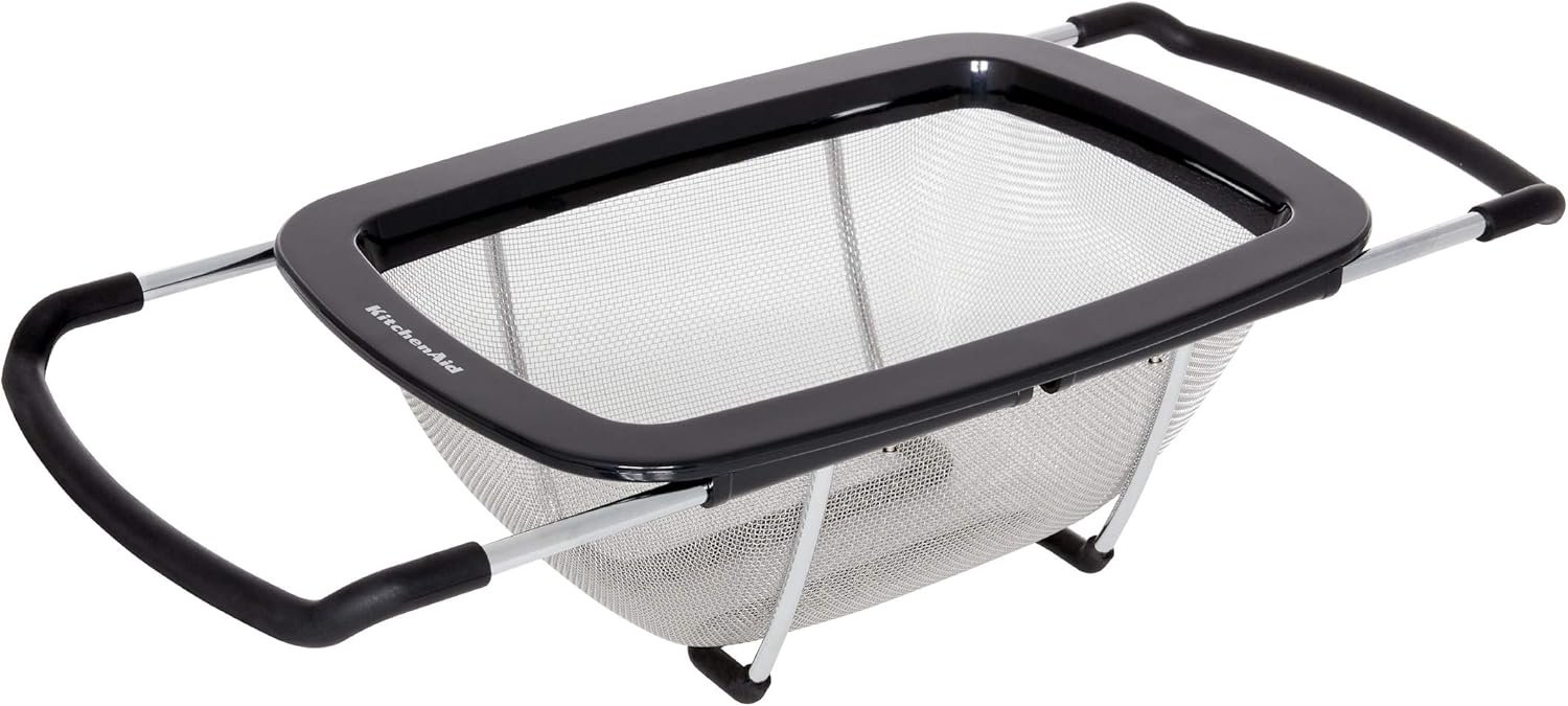 KitchenAid Expandable Stainless Steel Colander, One size, Black KitchenAid