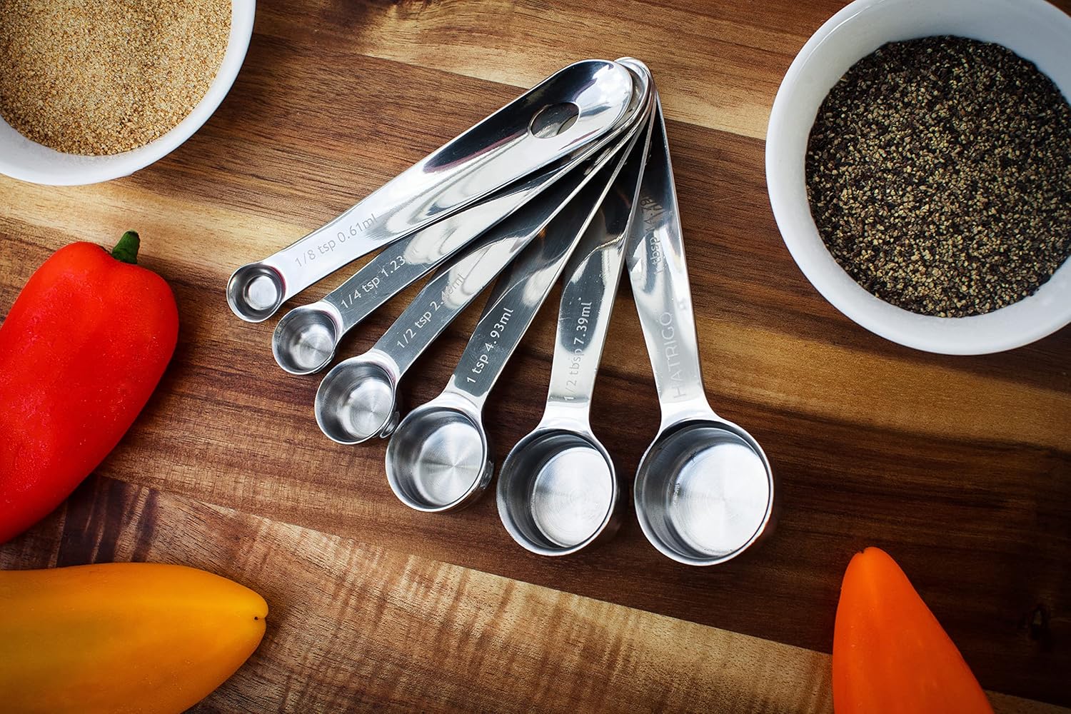 Heavy Duty Professional 10-pc Stainless Steel Measuring Cups and Spoons Set with Riveted Handles, Polished Stackable Measuring Cup and Measuring Spoon, Thick Gauge Steel, Built to Last a Lifetime - Image 5