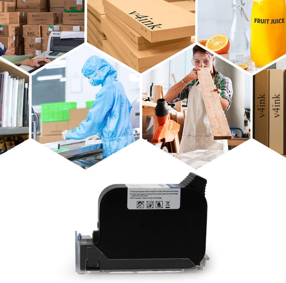 v4ink Bentsai BT-2580P Black Ink Cartridge 42ml Solvent Fast Dry Ink Replacement for Handheld Inkjet Printer BT-HH6105B2, BT-HH6105B3, B10 - Image 5