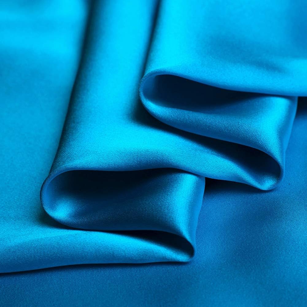 Blue Jewel Color 100% Pure Silk Fabric Charmeuse Fabrics by dessert and pastry cookbooks