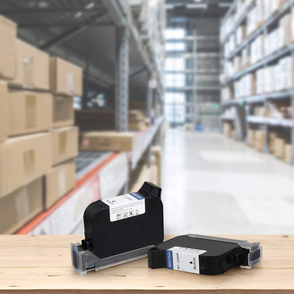 v4ink Bentsai BT-2580P Black Ink Cartridge 42ml Solvent Fast Dry Ink Replacement for Handheld Inkjet Printer BT-HH6105B2, BT-HH6105B3, B10 - Image 6