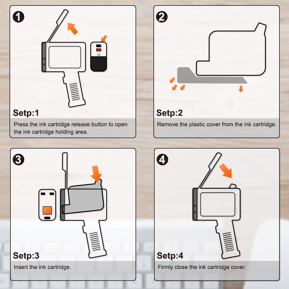 v4ink Bentsai BT-2580P Black Ink Cartridge 42ml Solvent Fast Dry Ink Replacement for Handheld Inkjet Printer BT-HH6105B2, BT-HH6105B3, B10 - Image 2