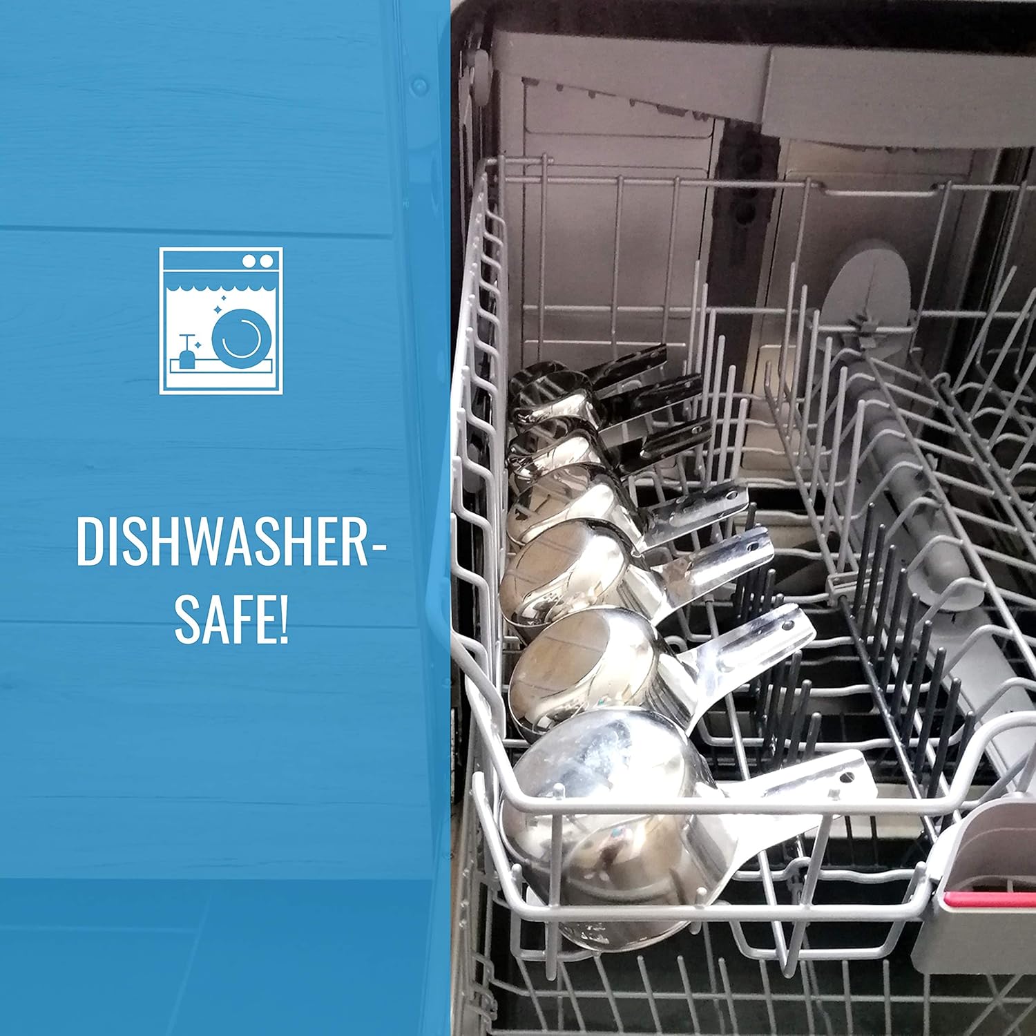 Stainless Steel Measuring Cups and Spoons Set of 16-7 Cup & 7 Spoon + Conversion Chart & Leveler - Kitchen Measuring Spoons and Cups - Dry Measure Cups Stainless Steel & Baking Metal Measuring Cups - Image 6