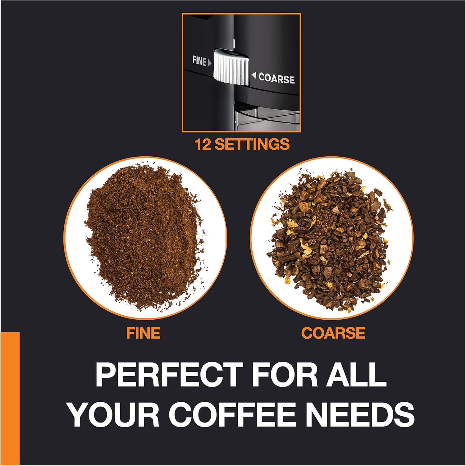 KRUPS Precision Burr Coffee Grinder: 12 Settings, 8 oz Capacity for Drip, French Press, Espresso, Pour Over, Cold Brew - Stainless Steel, 110W, Auto-Stop, Easy Clean - Image 4