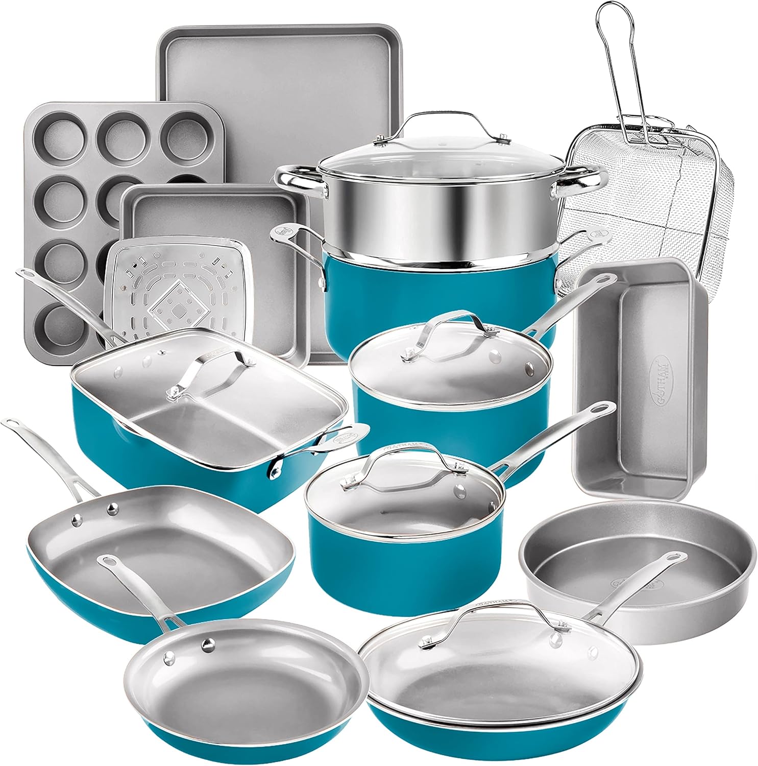 Gotham Steel 20 Piece Pots and Pans Set Nonstick Cookware professional baking stone