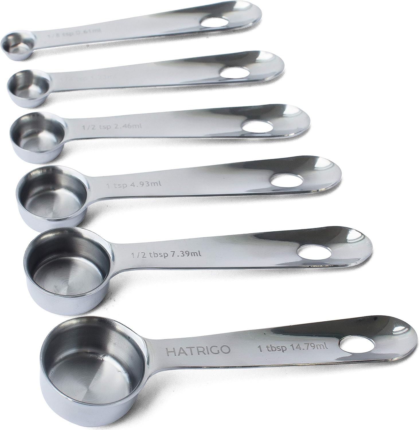 Heavy Duty Professional 10-pc Stainless Steel Measuring Cups and Spoons Set with Riveted Handles, Polished Stackable Measuring Cup and Measuring Spoon, Thick Gauge Steel, Built to Last a Lifetime - Image 4