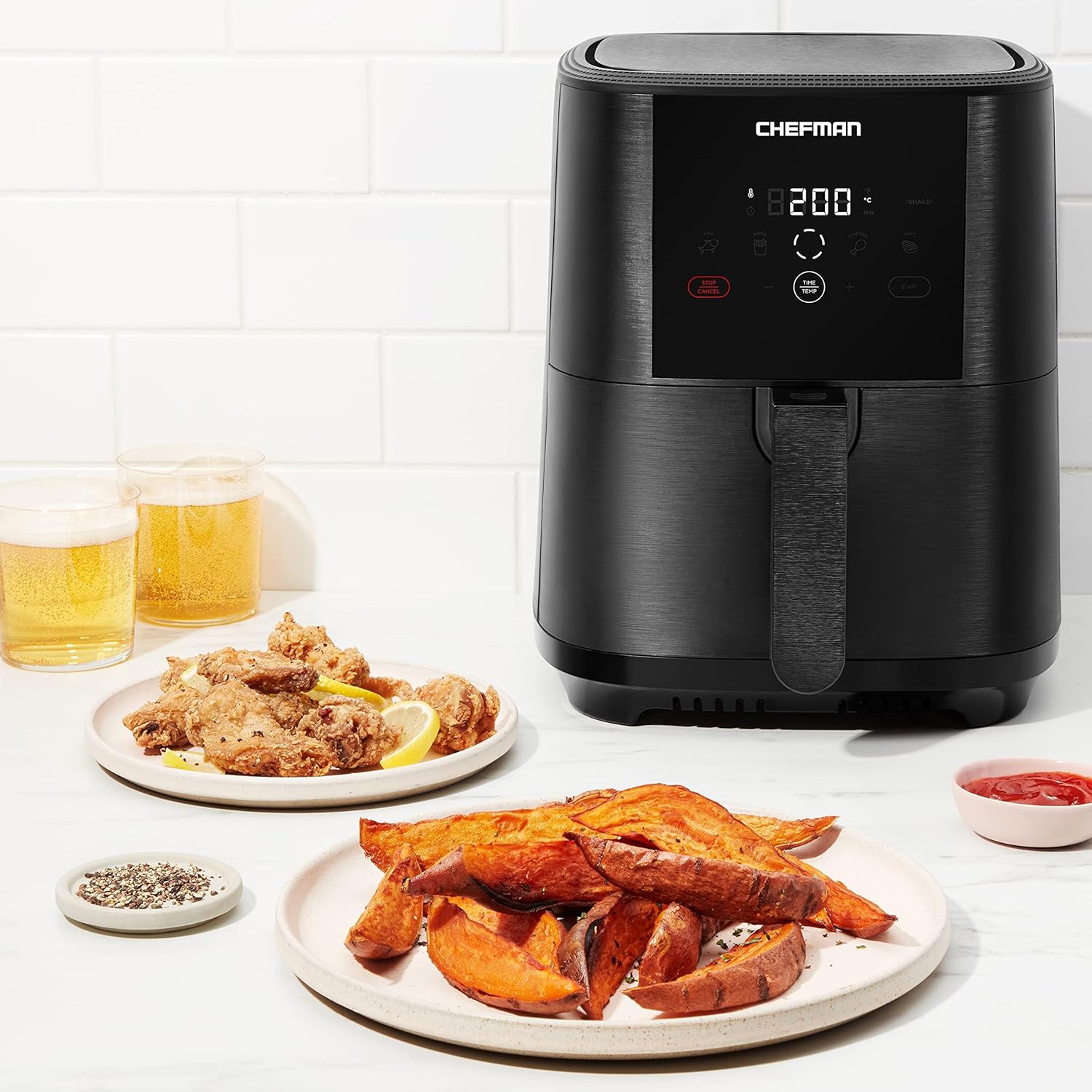 Chefman TurboFry Touch Air Fryer, The Most Compact And Healthy Way To Cook Oil-Free, One-Touch Digital Controls And Shake Reminder For The Perfect Crispy And Low-Calorie Finish, 5 Quart - Image 5