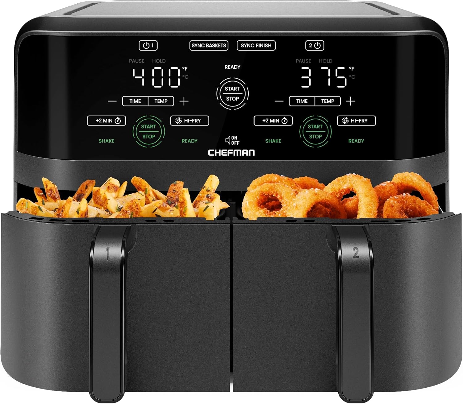 Chefman 6 Quart Dual Basket Air Fryer - Digital Touchscreen, air fryers