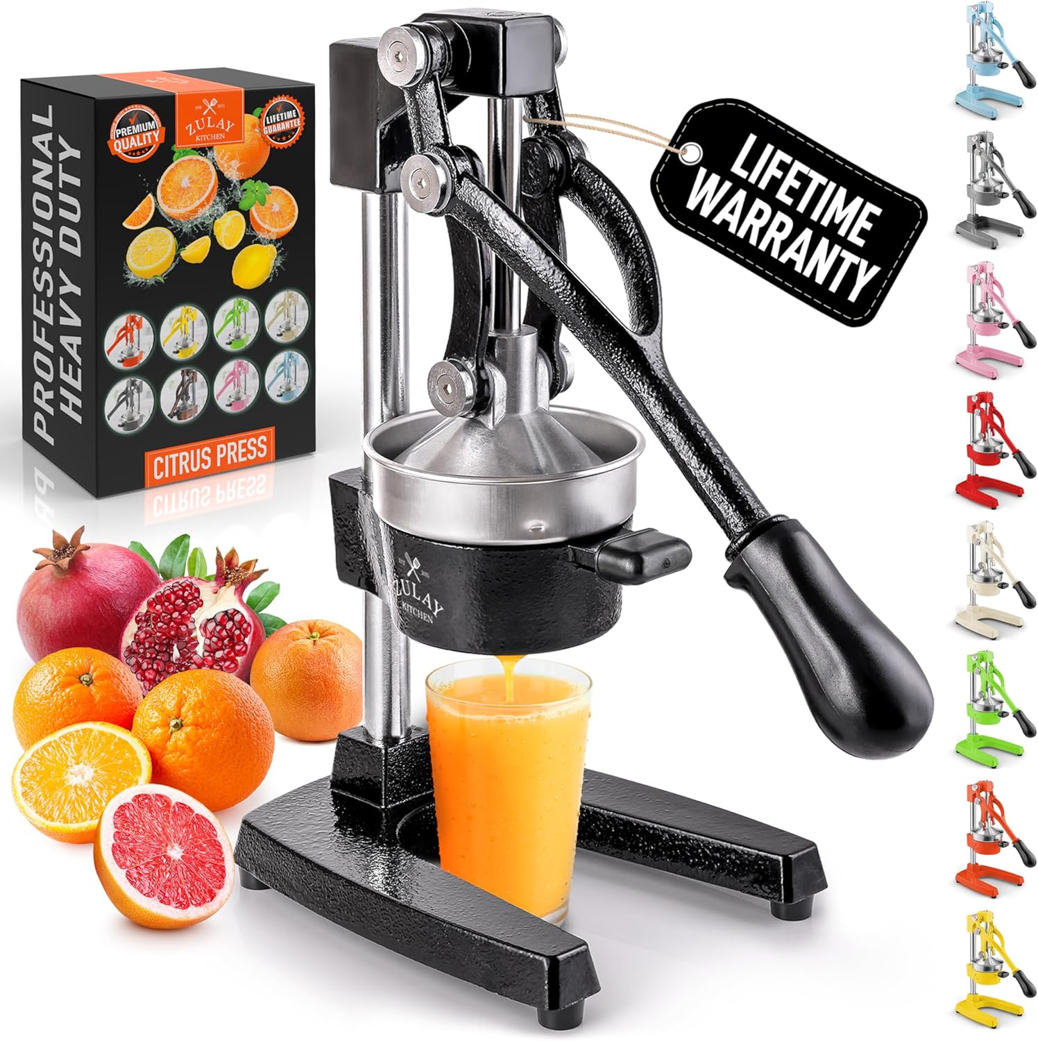 Zulay Kitchen Cast-Iron Orange Juice Squeezer - Easy-to-Clean, Heavy-Duty, Professional citrus juicers