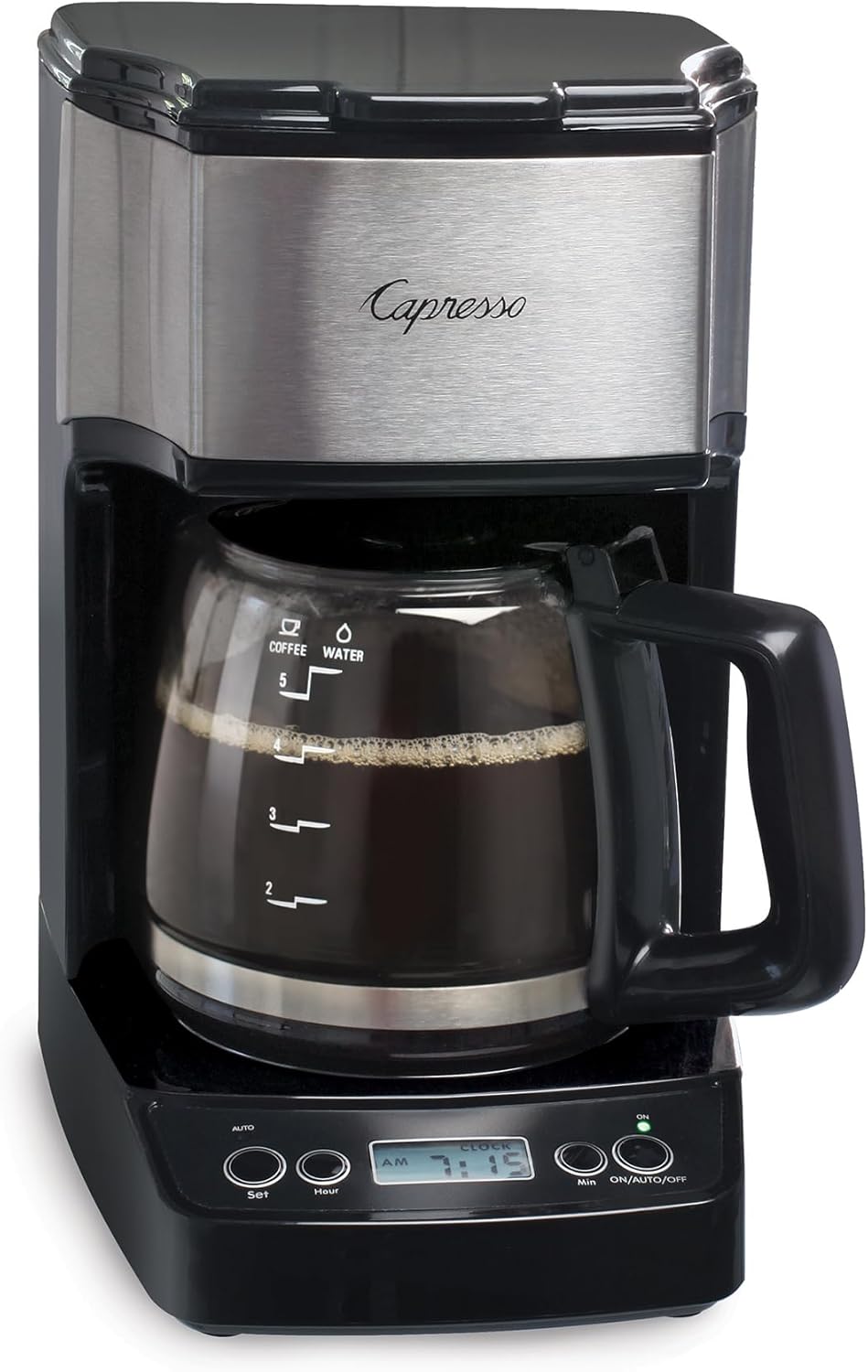Capresso 5-Cup Mini Drip Coffee Maker, Black and Stainless Steel drip coffee machines