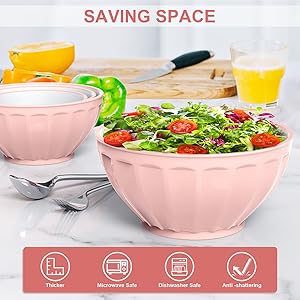 the mixing bowls stacking inside each other is great