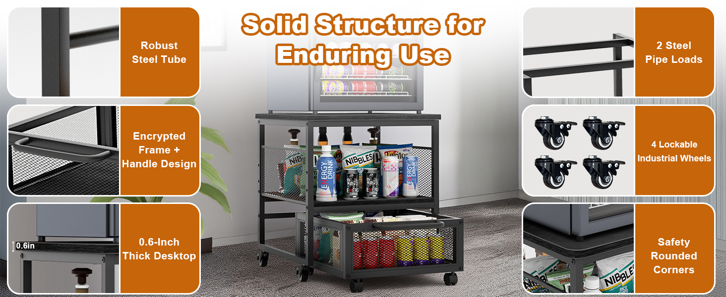 21x21in Mini Fridge Stand with Storage