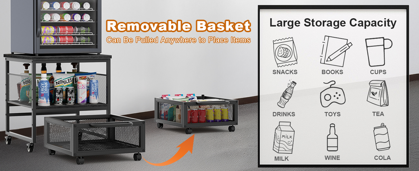 21x21in Mini Fridge Stand with Storage