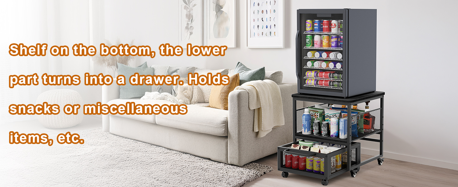 21x21in Mini Fridge Stand with Storage