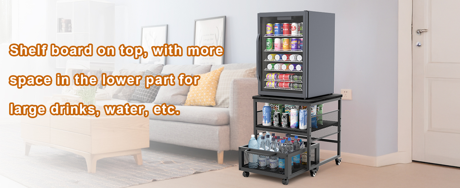 21x21in Mini Fridge Stand with Storage