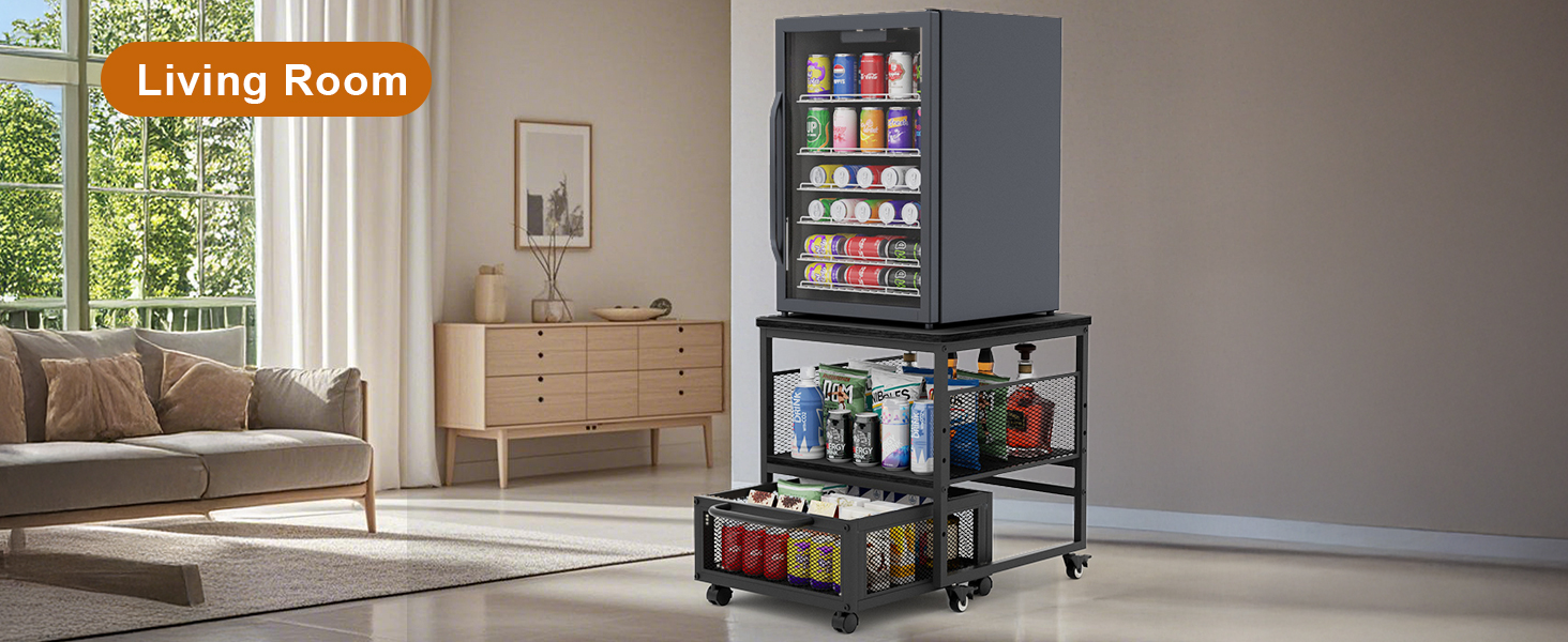 21x21in Mini Fridge Stand with Storage