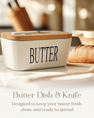 butter dish and knife