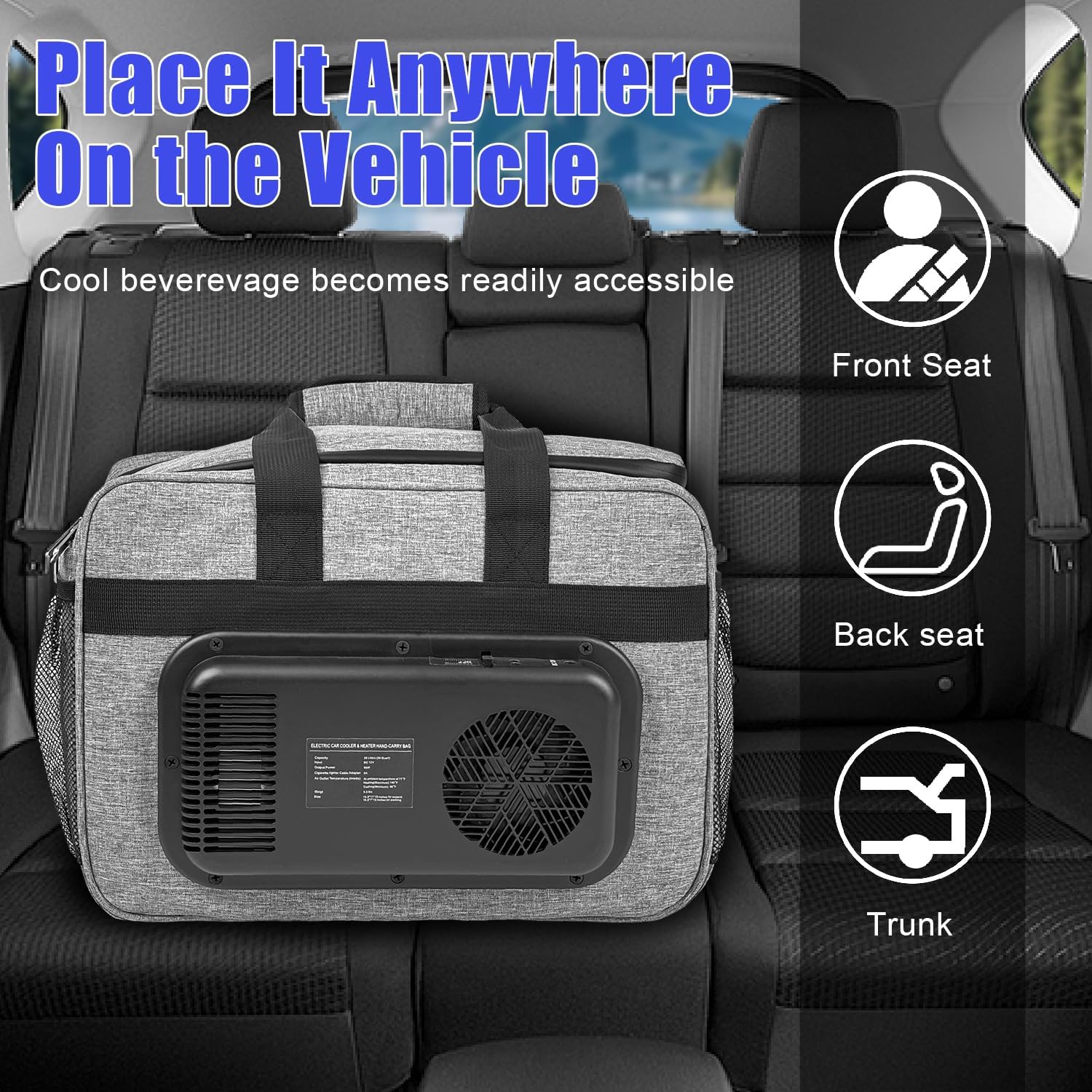 16 Quarts 12 Volt Portable Iceless Car Electric Cooler Bag 15L AC/DC Cool and Heat Thermal Plug in Compatible Mini Cooler Warmer All Season Trucker Fridge Long Haul Drivers - Image 6