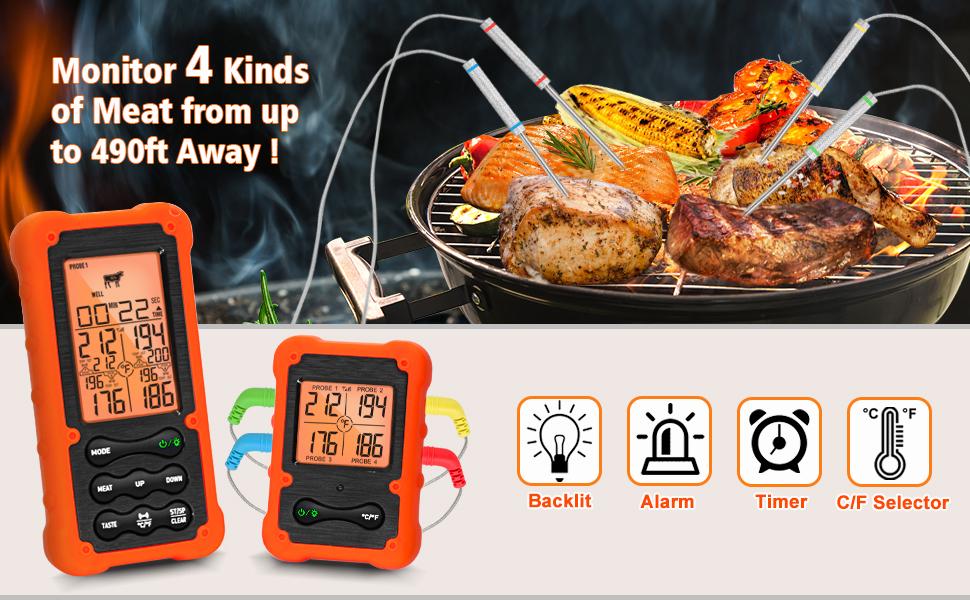 Wireless Meat Thermometer for grilling and smoking