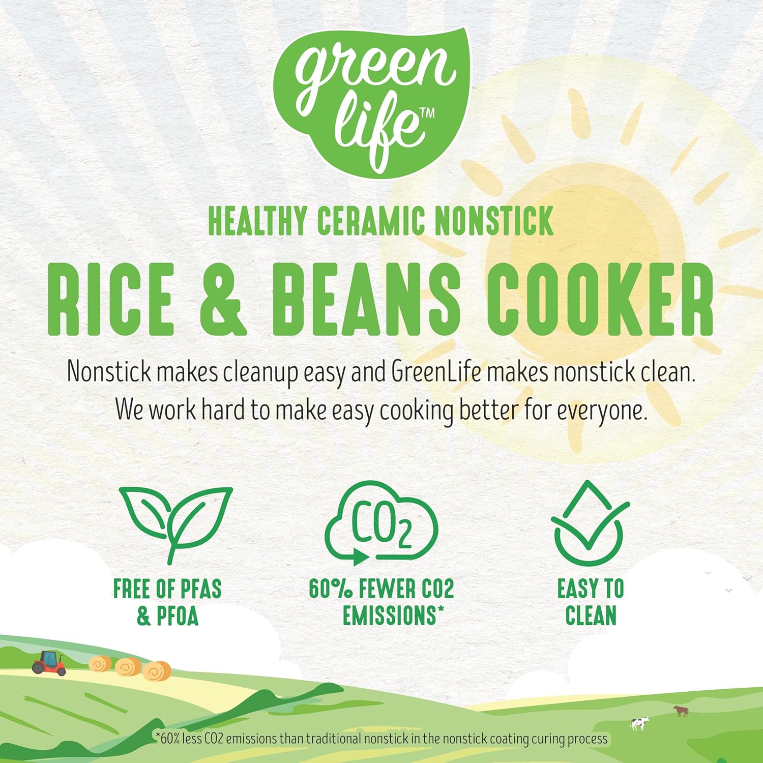 GreenLife PFAS-Free, 4-Cup Rice Beans Oats and Grains Cooker, Healthy Ceramic Nonstick, Easy to Use Automatic Presets, Dishwasher Safe Parts, Turquoise - Image 4