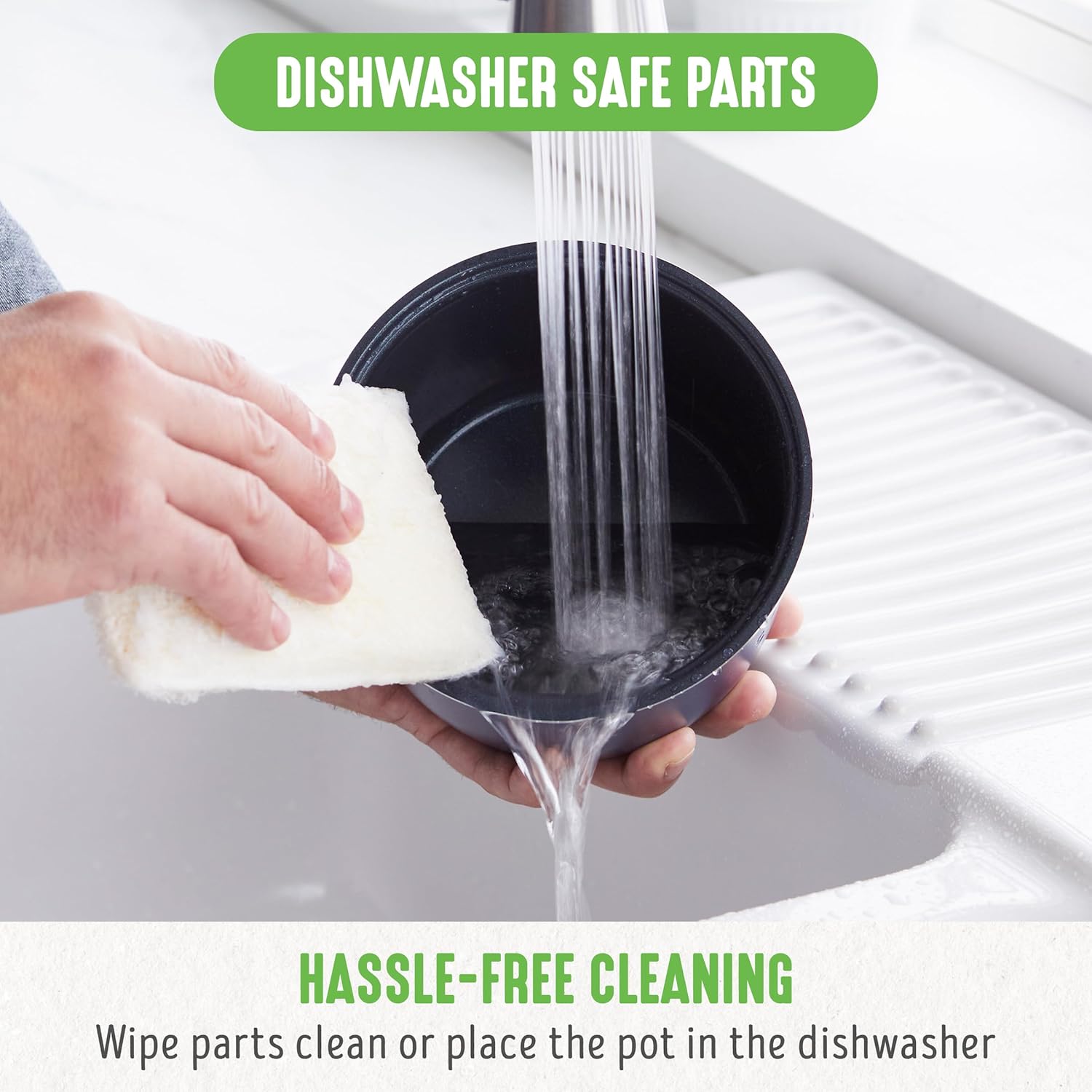 GreenLife PFAS-Free, 4-Cup Rice Beans Oats and Grains Cooker, Healthy Ceramic Nonstick, Easy to Use Automatic Presets, Dishwasher Safe Parts, Turquoise - Image 7