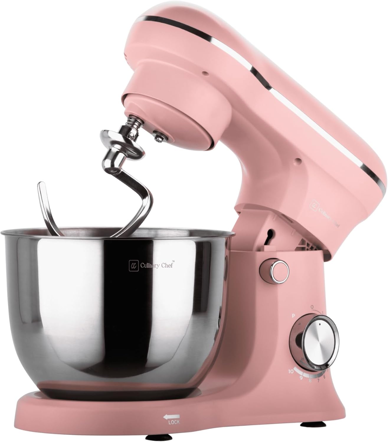 CULINARY CHEF 4.5L Retro Stand Mixer (Pink) - Image 4