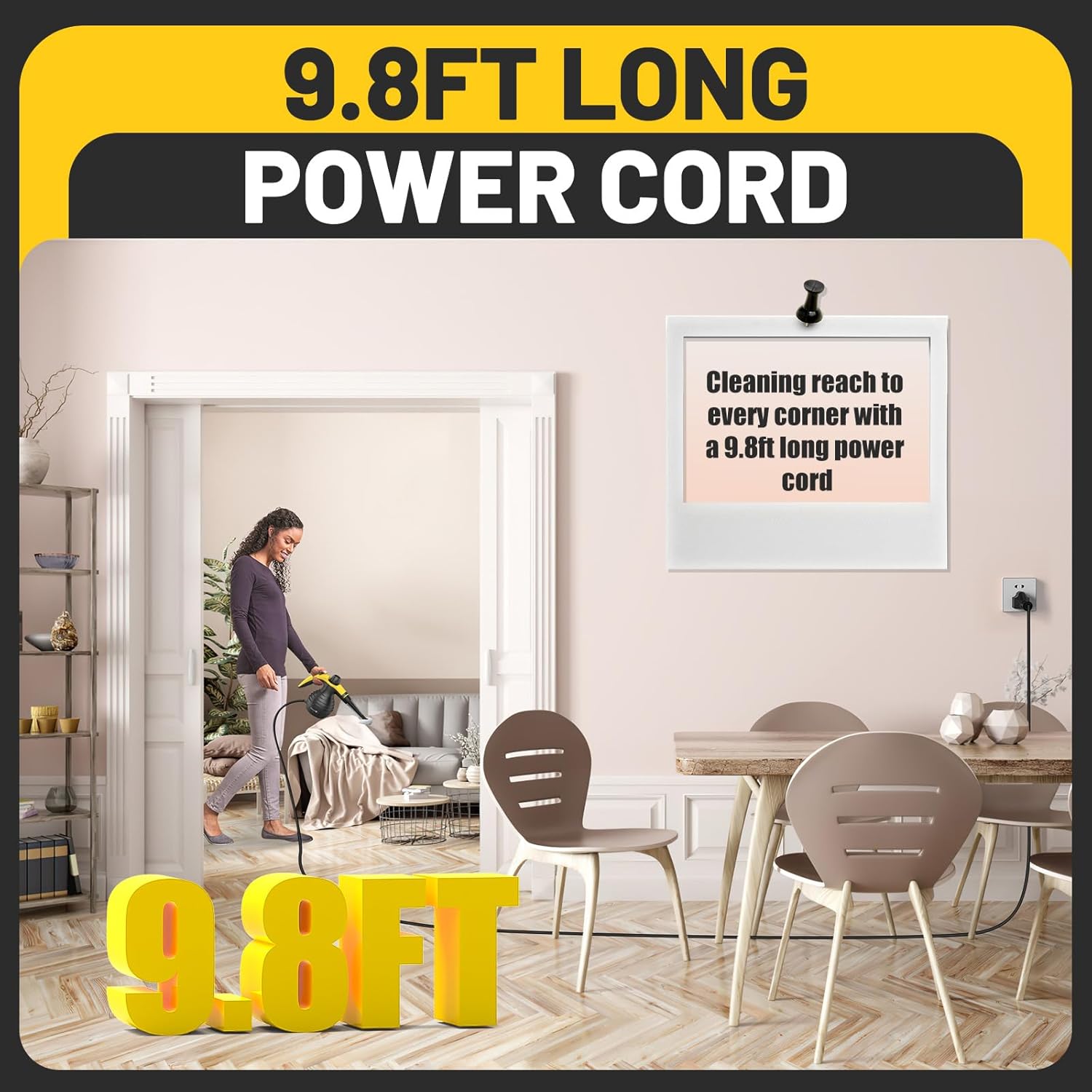 Pressurized Handheld Steam Cleaner with 10pcs Accessories & Safety Lock, Multi-Purpose & Powerful Home Use Steamer for Cleaning, Car, Bathroom, Shower, Upholstery, Grout, Window - Image 8