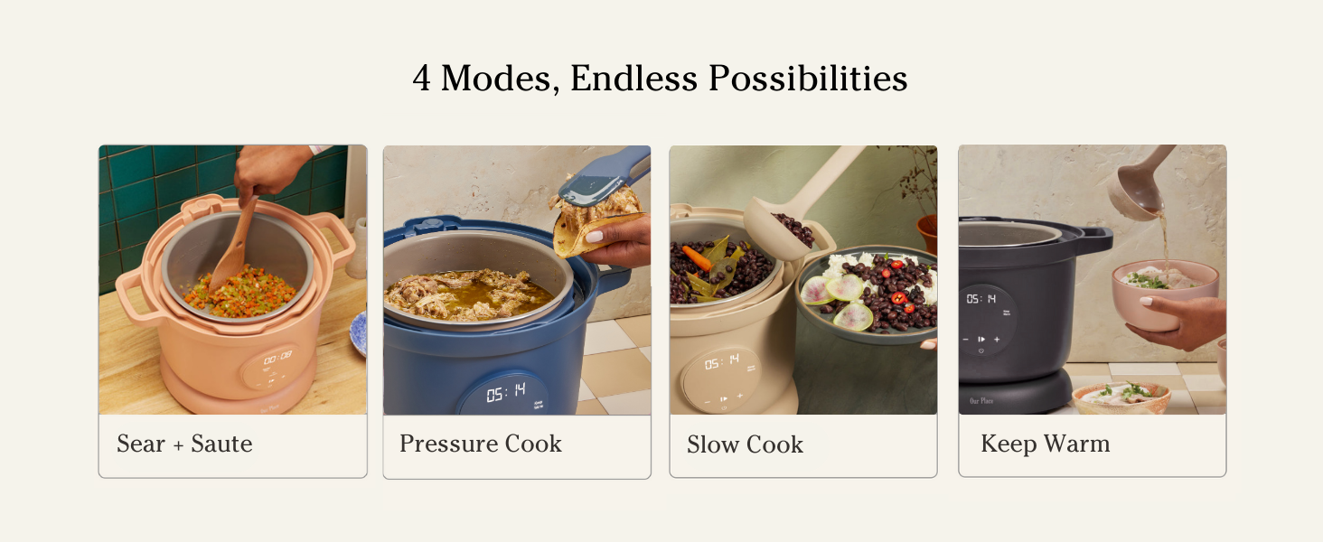 Pressure cooker slow cook lid touch presets electric rice steamer sauce warm cookware meats poultry 