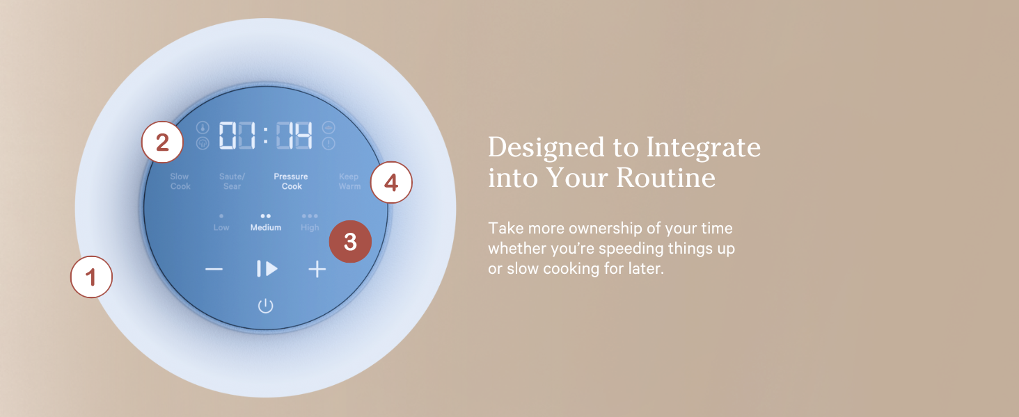 Pressure cooker slow cook lid touch presets electric rice steamer sauce warm cookware meats poultry 